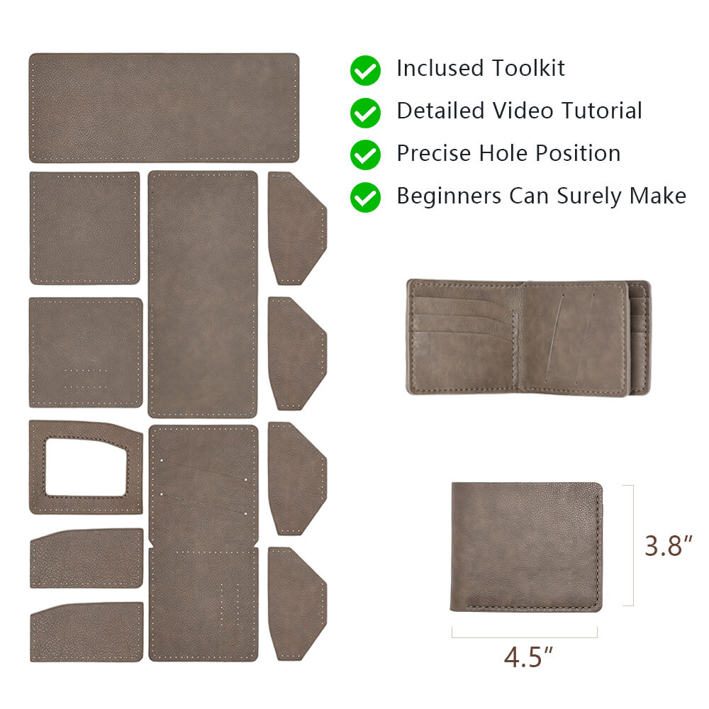 Top-Grain Leather DIY Wallet Kit for Men-Solace Leather 0603