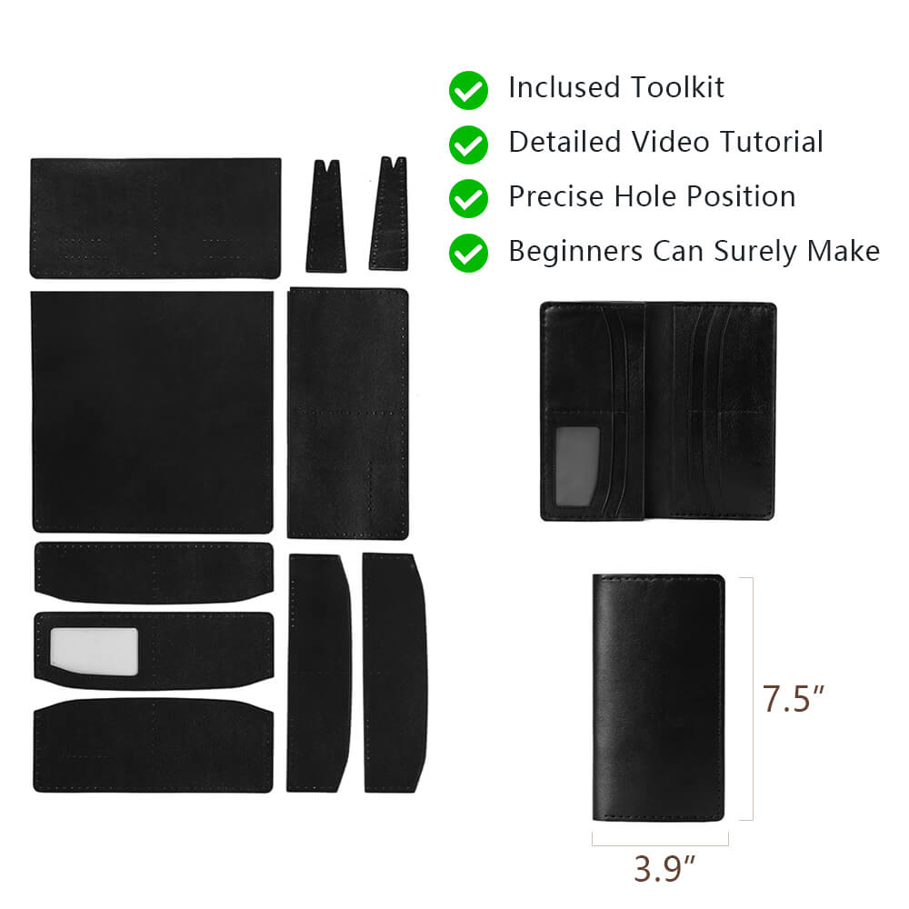 Top-Grain Leather DIY Wallet Kit for Men-Solace Leather 0603A
