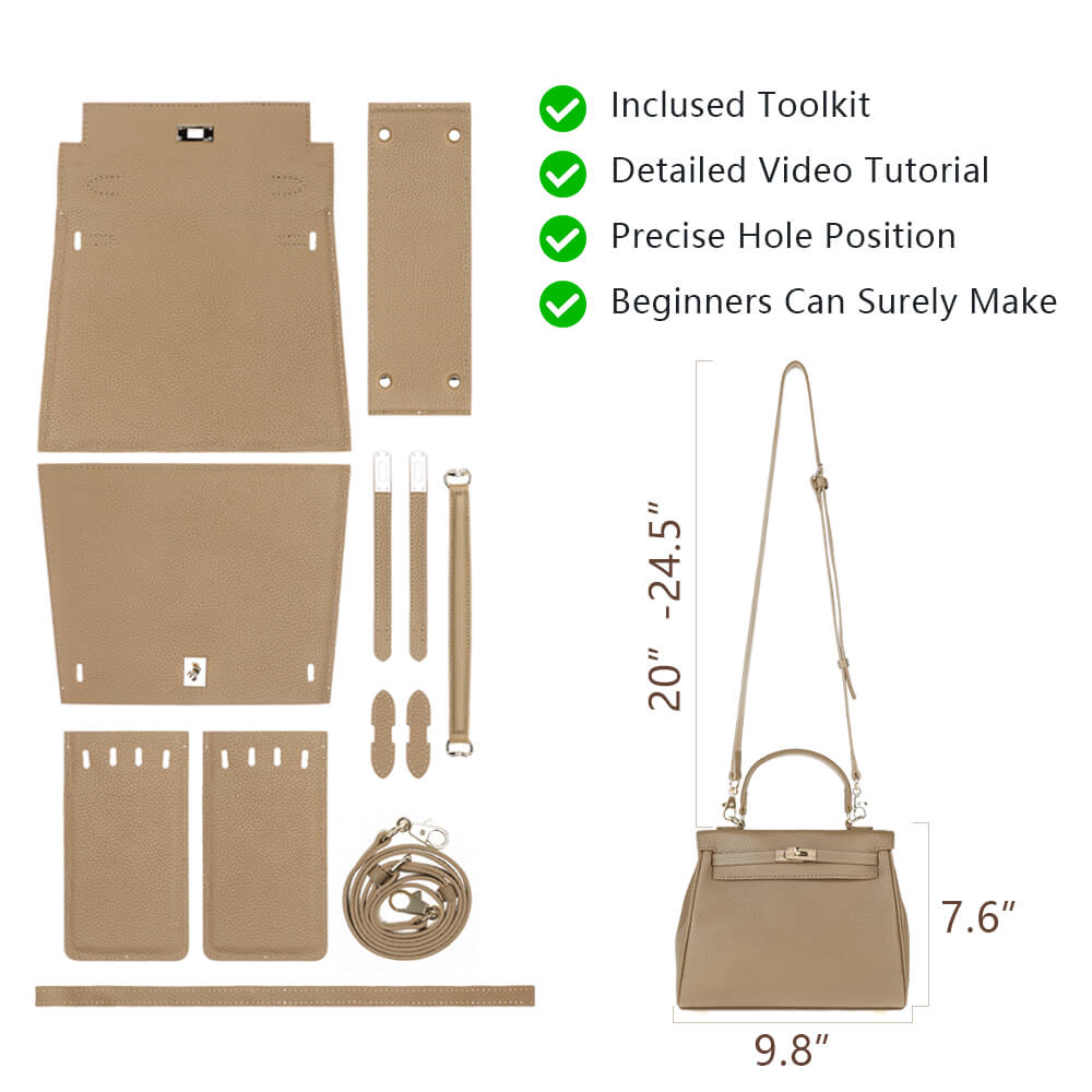 Top-Grain Leather Handbag DIY Kit-Solace Leather DB531