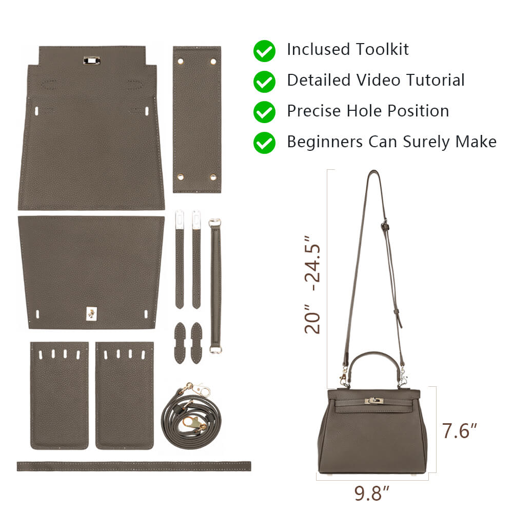 Top-Grain Leather Handbag DIY Kit-Solace Leather DB531