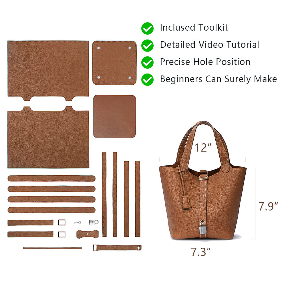 Top-Grain Leather Handbag DIY Kit-Solace Leather DB807