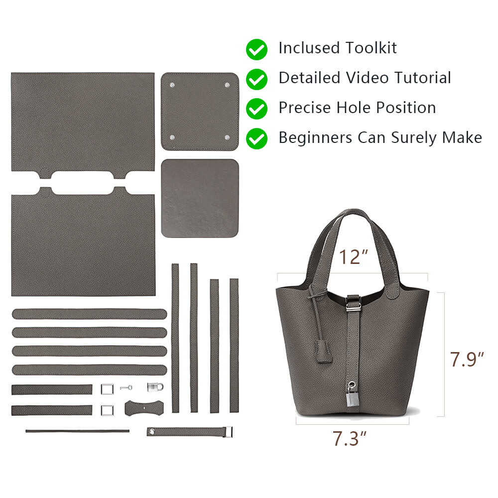 Top-Grain Leather Handbag DIY Kit-Solace Leather DB807