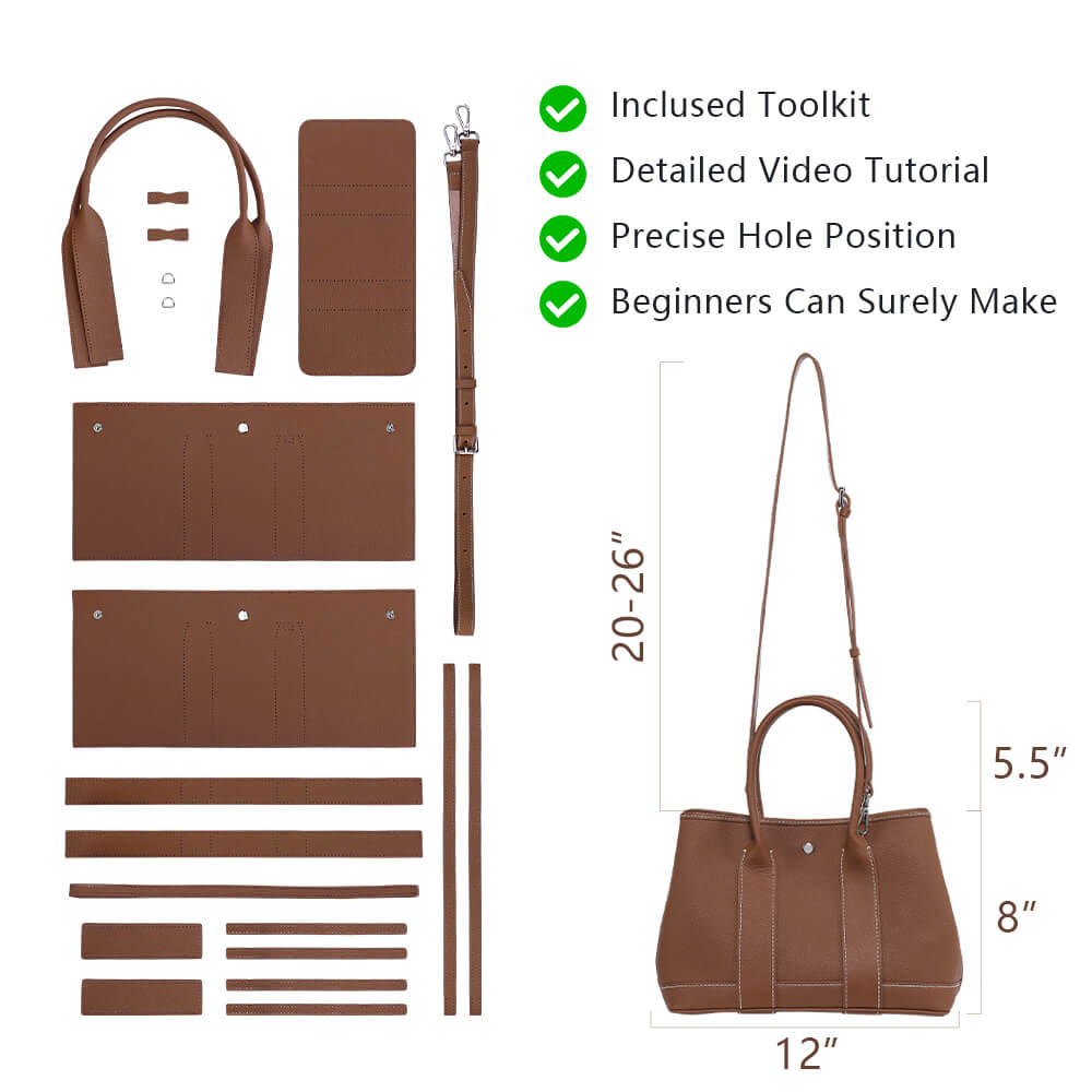 Top-Grain Leather Tote Bag DIY Kit-Solace Leather DB844