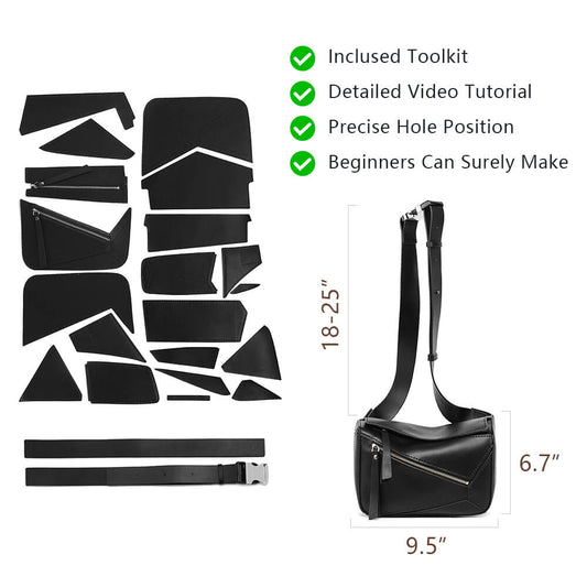 Genuine Leather Men's Crossbody Bag DIY Kit-Solace Leather DB872