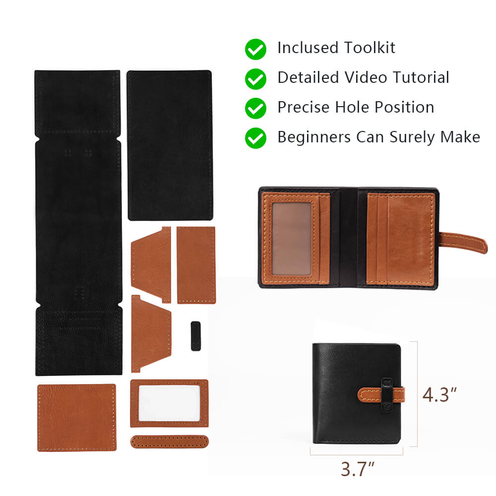 Top-Grain Leather DIY Wallet Kit for Men-Solace Leather DC005