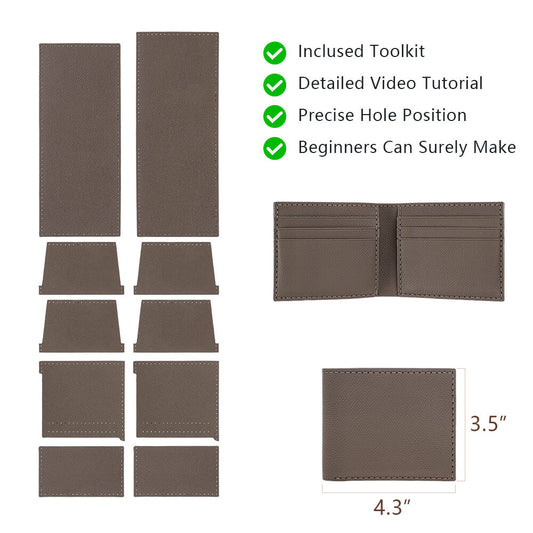 Top-Grain Leather DIY Wallet Kit-Solace Leather DC015