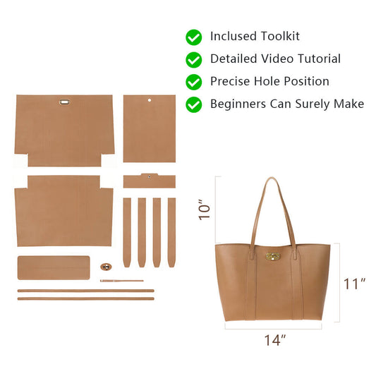 Genuine Leather DIY Tote Bag Kit-Solace Leather DB508