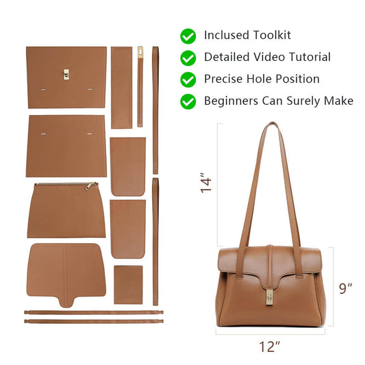 Genuine Leather DIY Shoulder Bag Kit-Solace Leather DB833