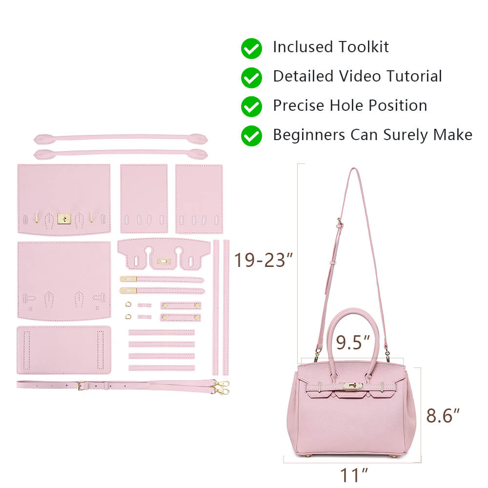 Litchi Grain Top-Grain Leather Handbag Making Kit-Solace Leather DB843