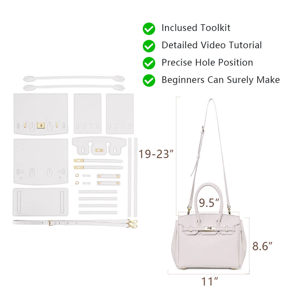 Litchi Grain Top-Grain Leather Handbag Making Kit-Solace Leather DB843