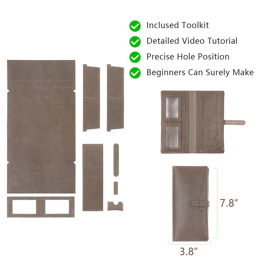 Top-Grain Leather DIY Wallet Kit-Solace Leather DC012