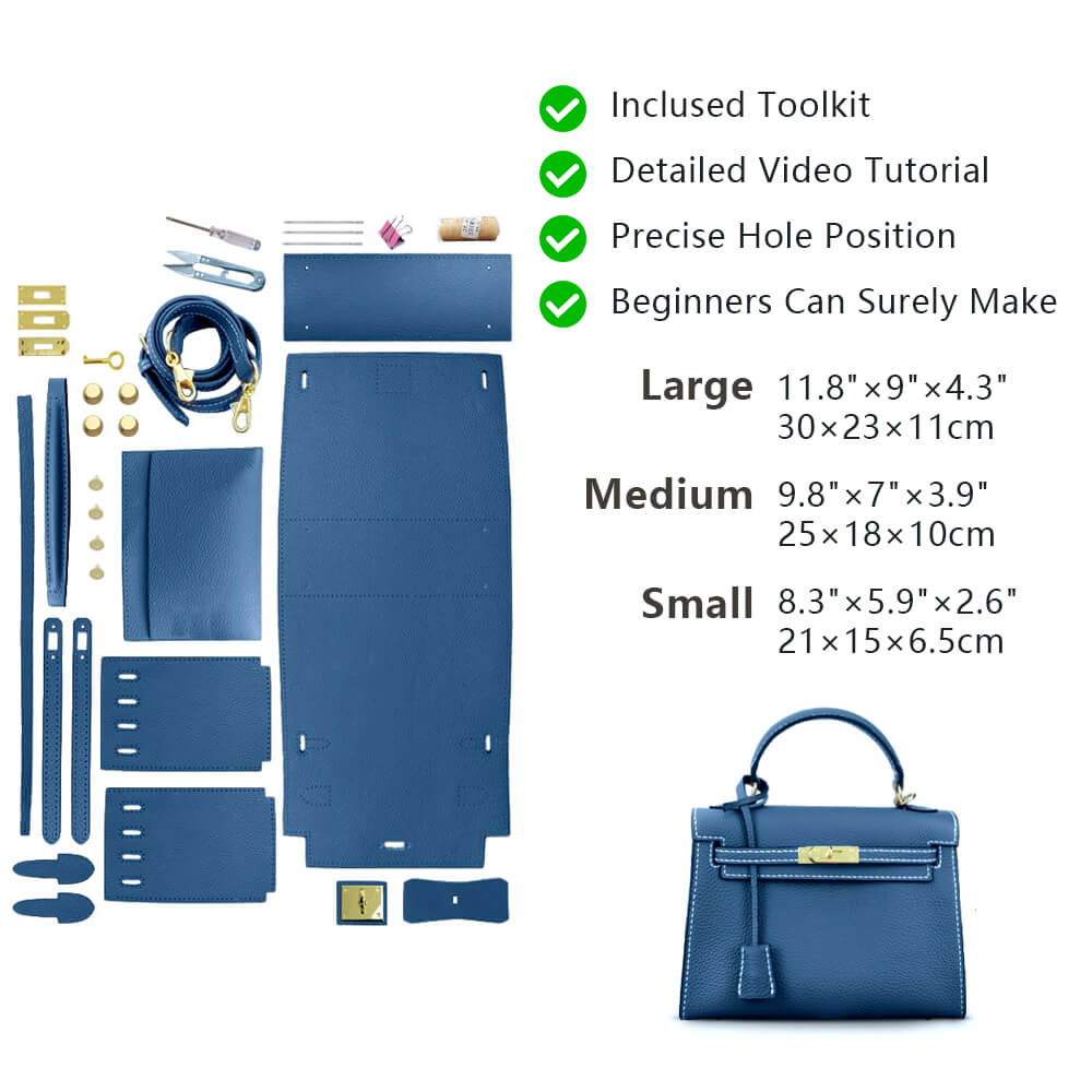 Top-Grain Pebbled Leather Handbag DIY Kit-Solace Leather HB803
