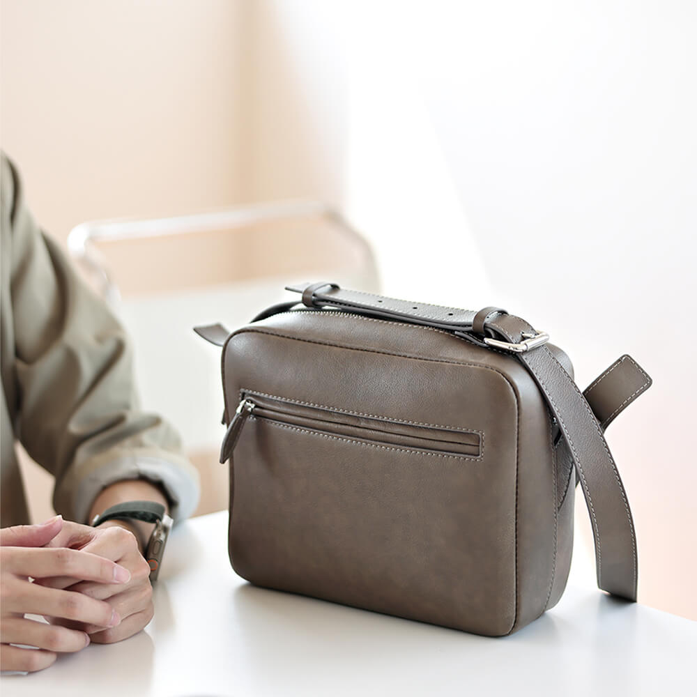 Top-Grain Leather Men's Messenger Bag Making Kit-Solace Leather DB693