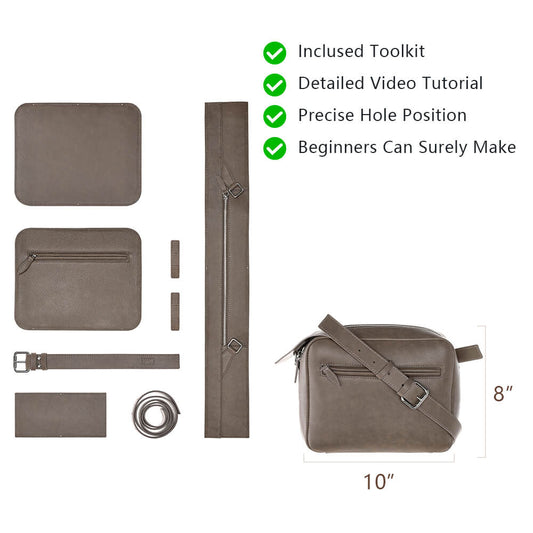 Top-Grain Leather Men's Messenger Bag Making Kit-Solace Leather DB693
