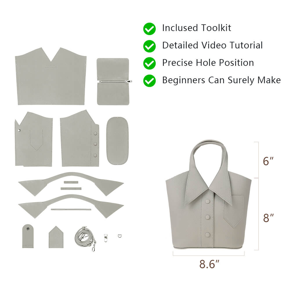 Top-Grain Leather DIY Handbag Kit-Solace Leather DB513