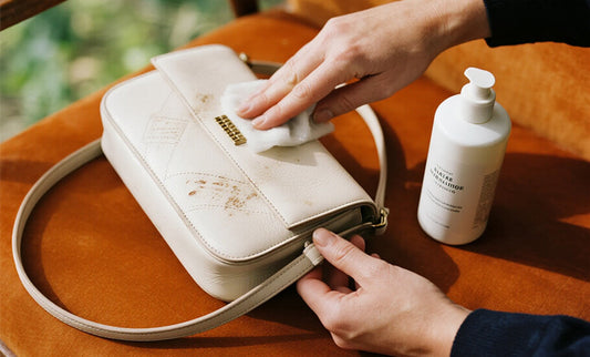 clean white leather bag