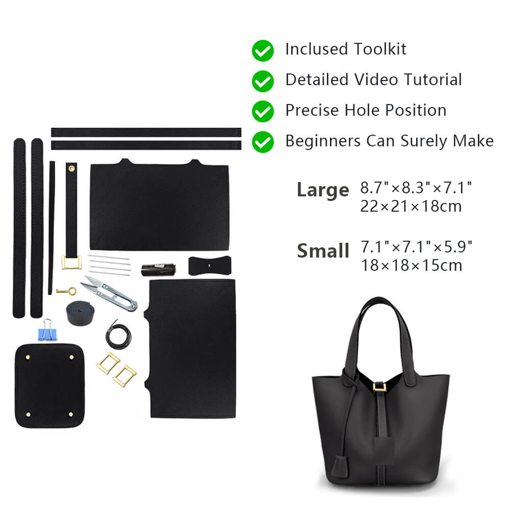 Top-Grain Leather Tote Bag DIY Kit-Solace Leather HB807