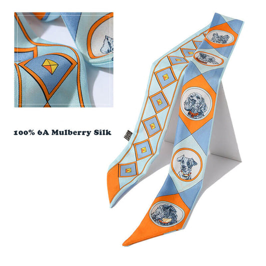 The Canine Medallion 6A Grade Mulberry Silk Scarf