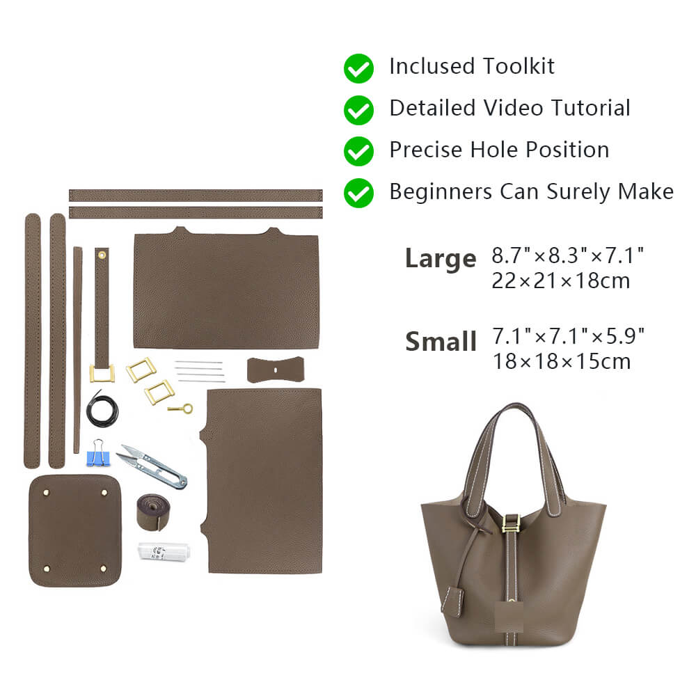 Top-Grain Leather Tote Bag DIY Kit-Solace Leather HB807