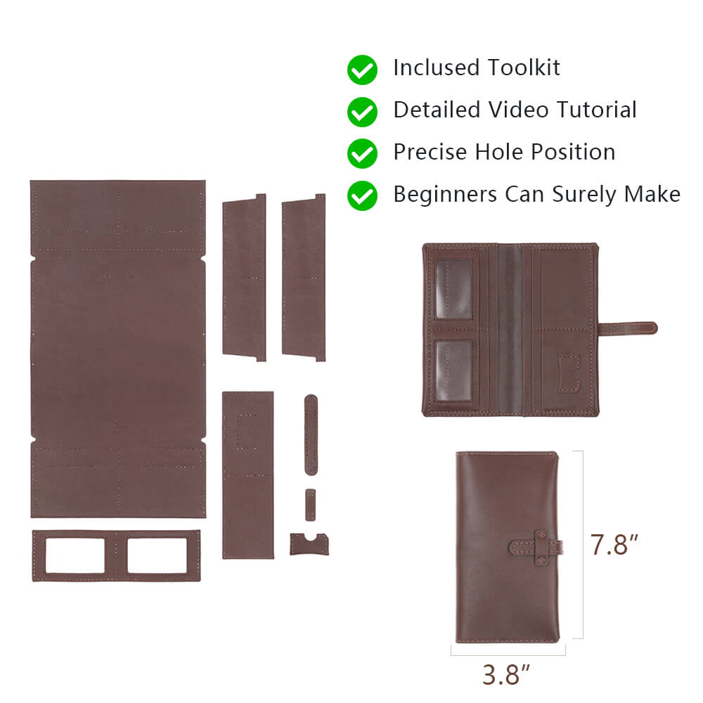Top-Grain Leather DIY Wallet Kit-Solace Leather DC012