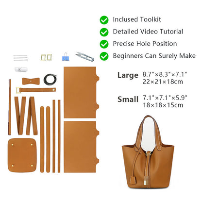 Top-Grain Leather Tote Bag DIY Kit-Solace Leather HB807