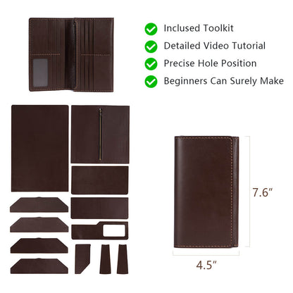 Top-Grain Leather DIY Wallet Kit for Men-Solace Leather D001