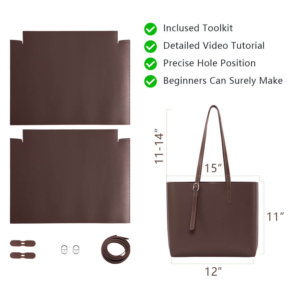 Split Leather DIY Tote Bag Kit-Solace Leather DB127