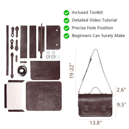 Split Leather Men's Messenger Bag DIY Kit-Solace Leather DB504