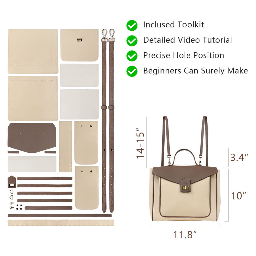 diy leather backpack kit Genuine Leather DIY Backpack Kit-Solace Leather DB522