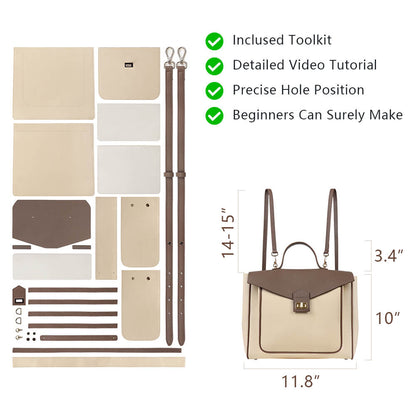 Genuine Leather DIY Backpack Kit-Solace Leather DB522