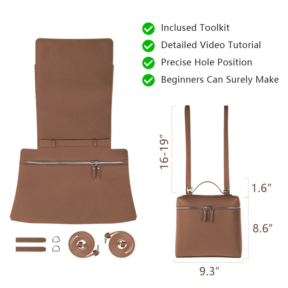 Top-Grain Leather DIY Backpack Kit-Solace Leather DB537