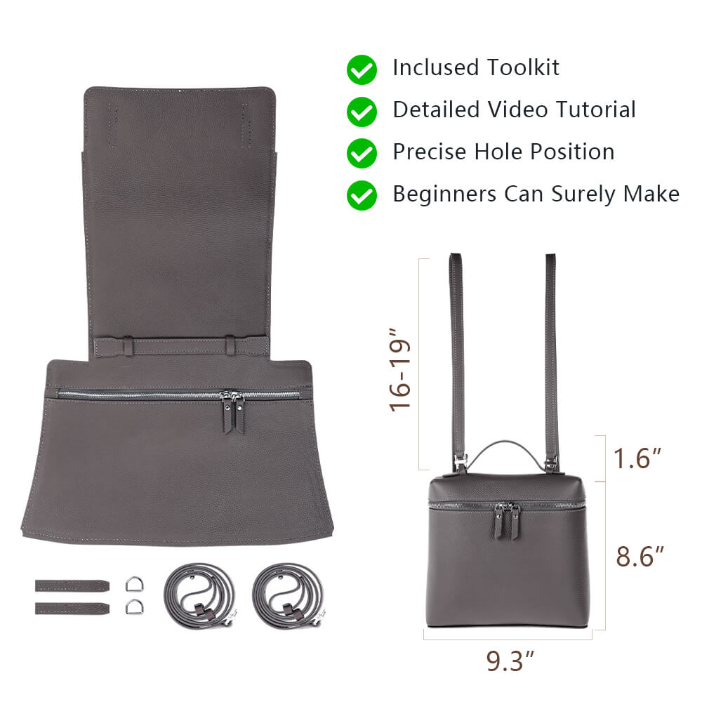 Top-Grain Leather DIY Backpack Kit-Solace Leather DB537