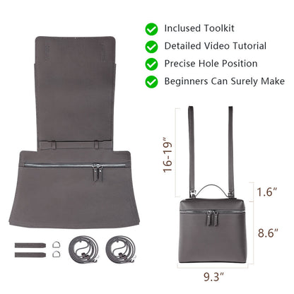 Top-Grain Leather DIY Backpack Kit-Solace Leather DB537