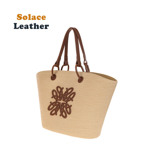 Genuine Leather DIY Tote Woven Bag Kit-Solace Leather DB557