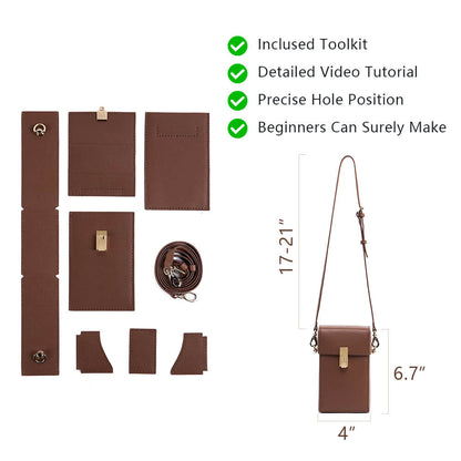 Split Leather DIY Crossbody Small Bag kit-Solace Leather DB679