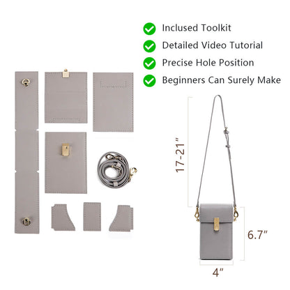 Split Leather DIY Crossbody Small Bag kit-Solace Leather DB679