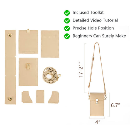 Split Leather DIY Crossbody Small Bag kit-Solace Leather DB679