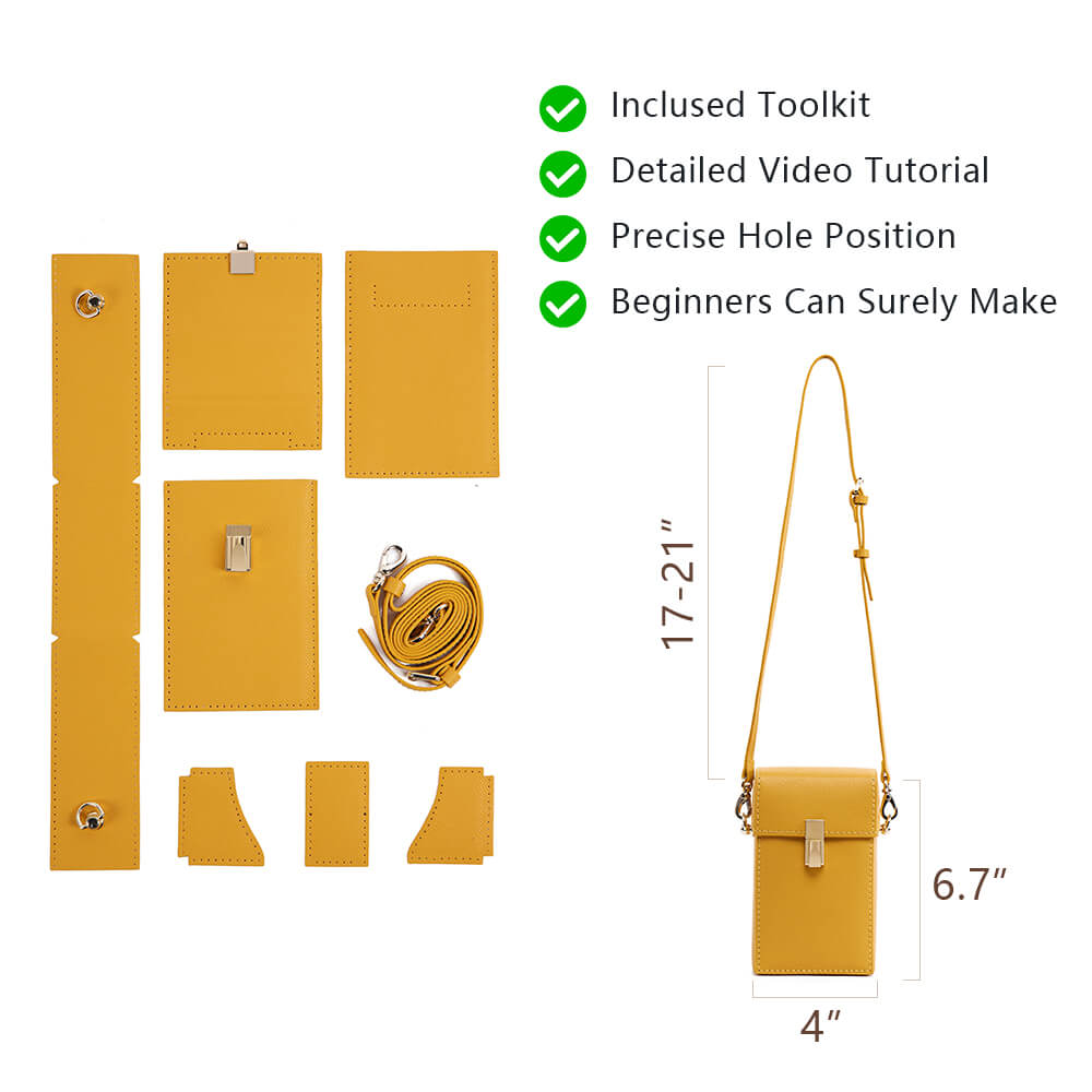 Split Leather DIY Crossbody Small Bag kit-Solace Leather DB679