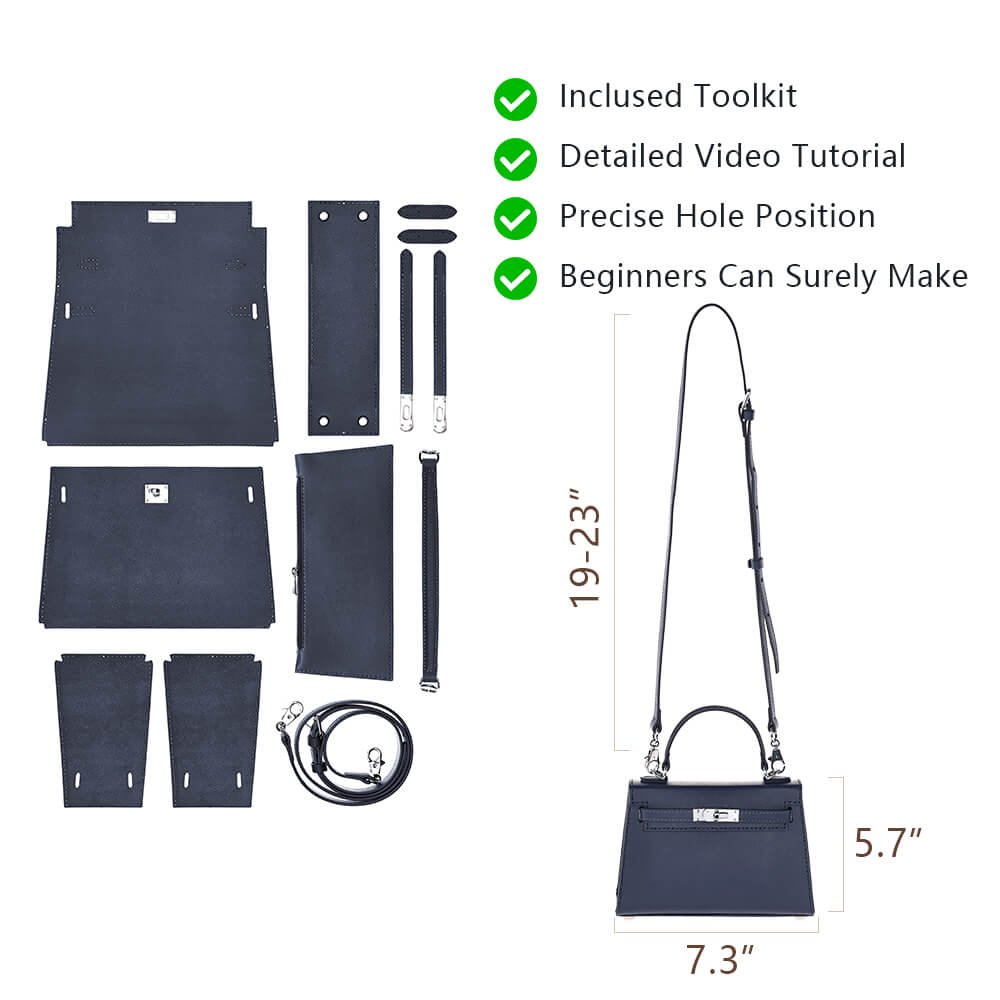 Top-Grain Epsom Leather Handbag DIY Kit-Solace Leather DB697
