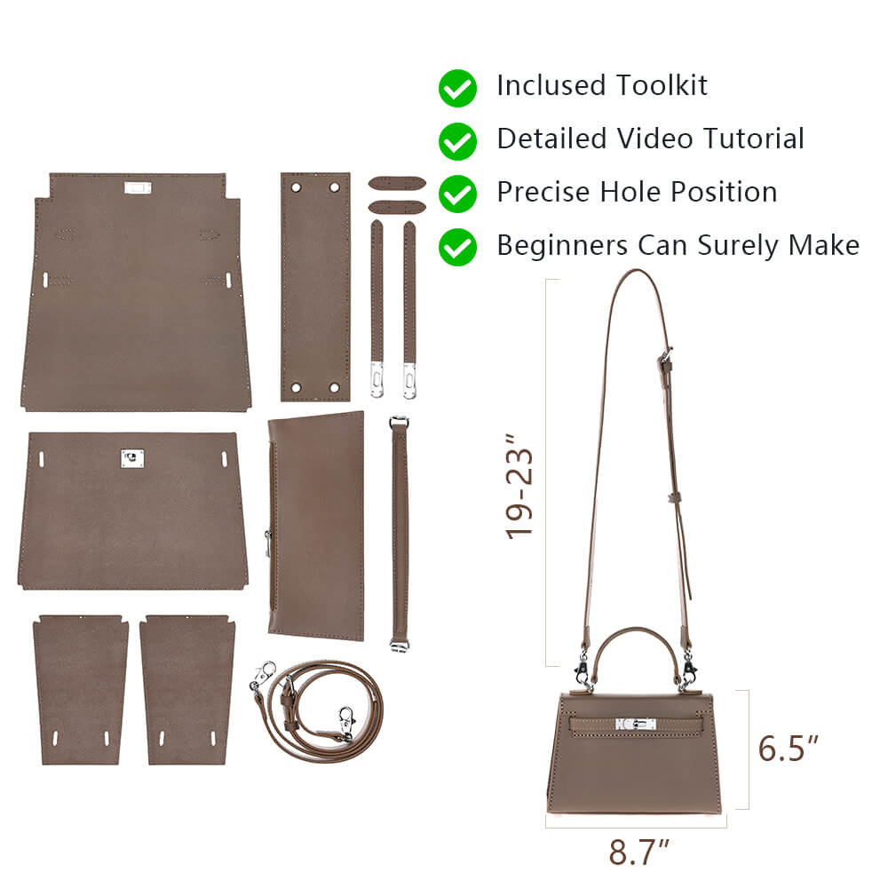 Top-Grain Epsom Leather Handbag DIY Kit-Solace Leather DB697