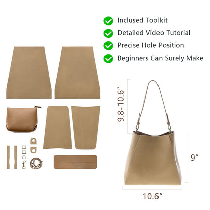 Top-Grain Leather DIY Tote Bag Kit-Solace Leather DB728