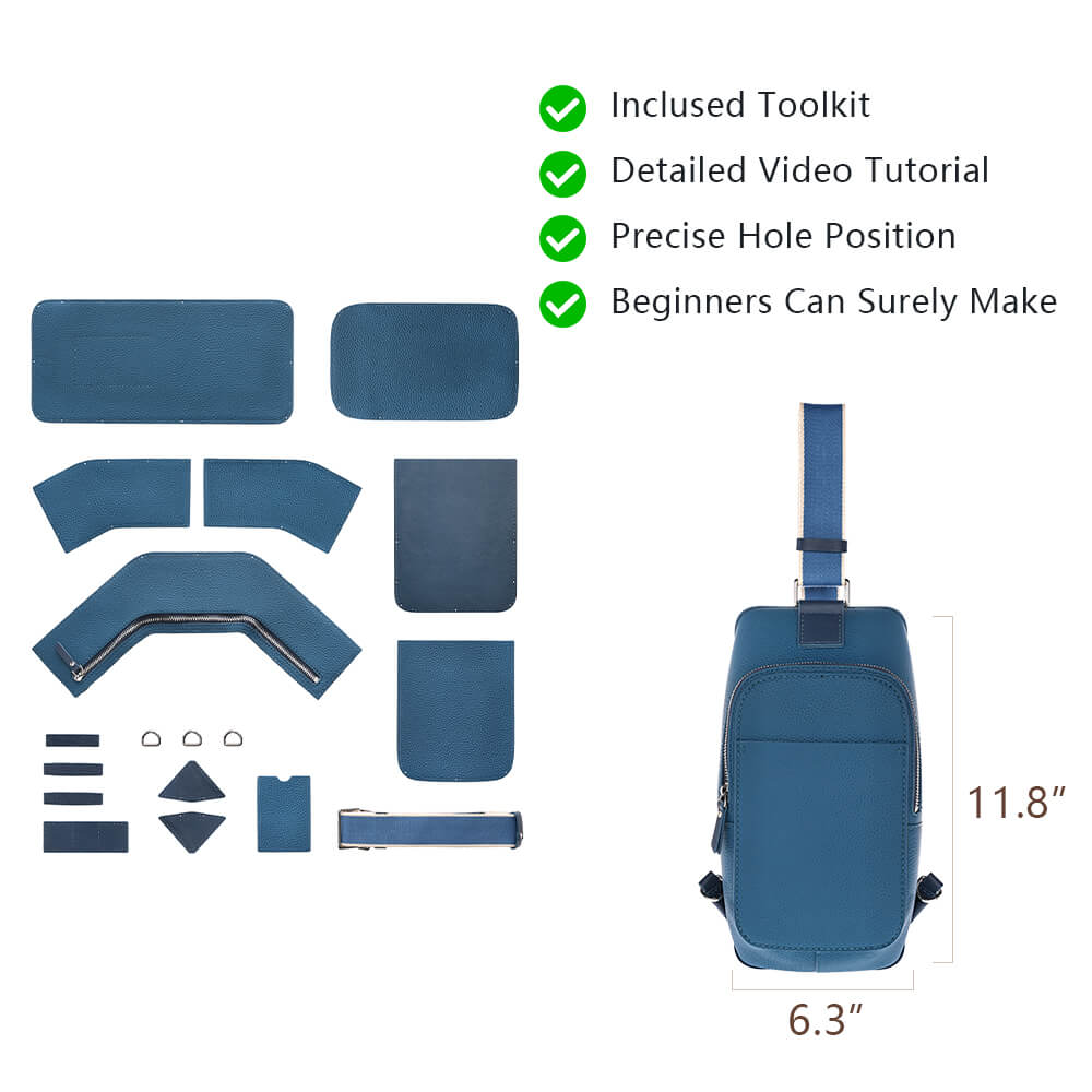 Top-Grain Leather Crossbody Bag DIY Kit-Solace Leather DB737
