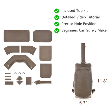 Top-Grain Leather Crossbody Bag DIY Kit-Solace Leather DB737