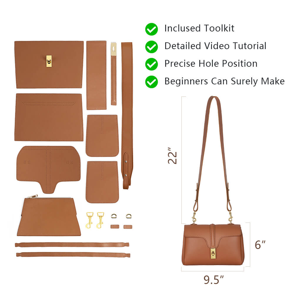 Genuine Leather DIY Shoulder Bag Kit-Solace Leather DB833S
