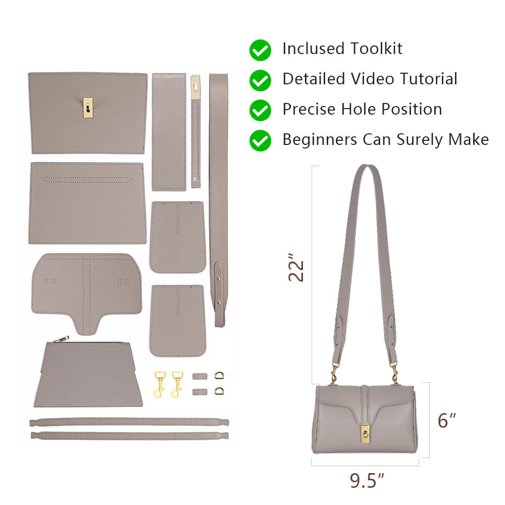 Genuine Leather DIY Shoulder Bag Kit-Solace Leather DB833S