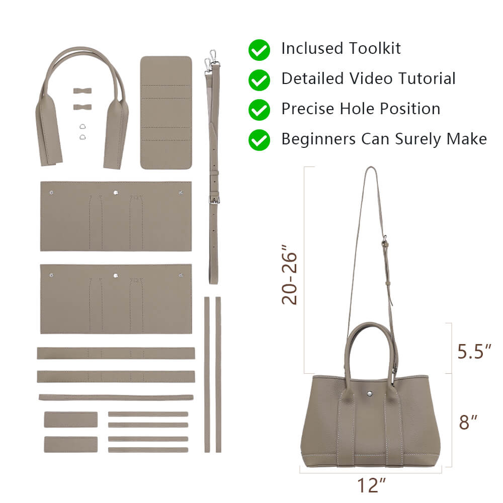 Top-Grain Leather Tote Bag DIY Kit-Solace Leather DB844