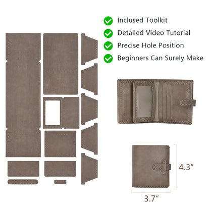 Top-Grain Leather DIY Wallet Kit for Men-Solace Leather DC005
