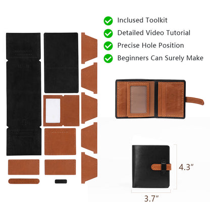 Top-Grain Leather DIY Wallet Kit for Men-Solace Leather DC005