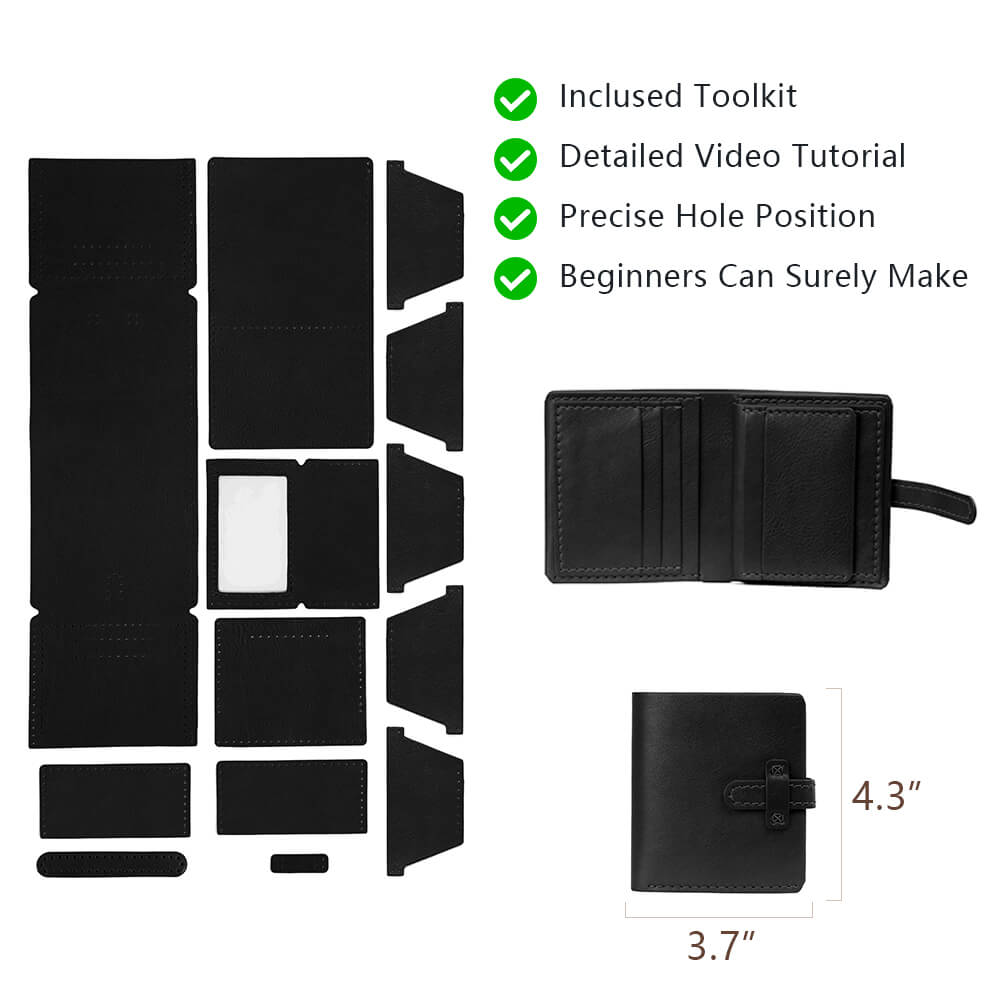 Top-Grain Leather DIY Wallet Kit for Men-Solace Leather DC005