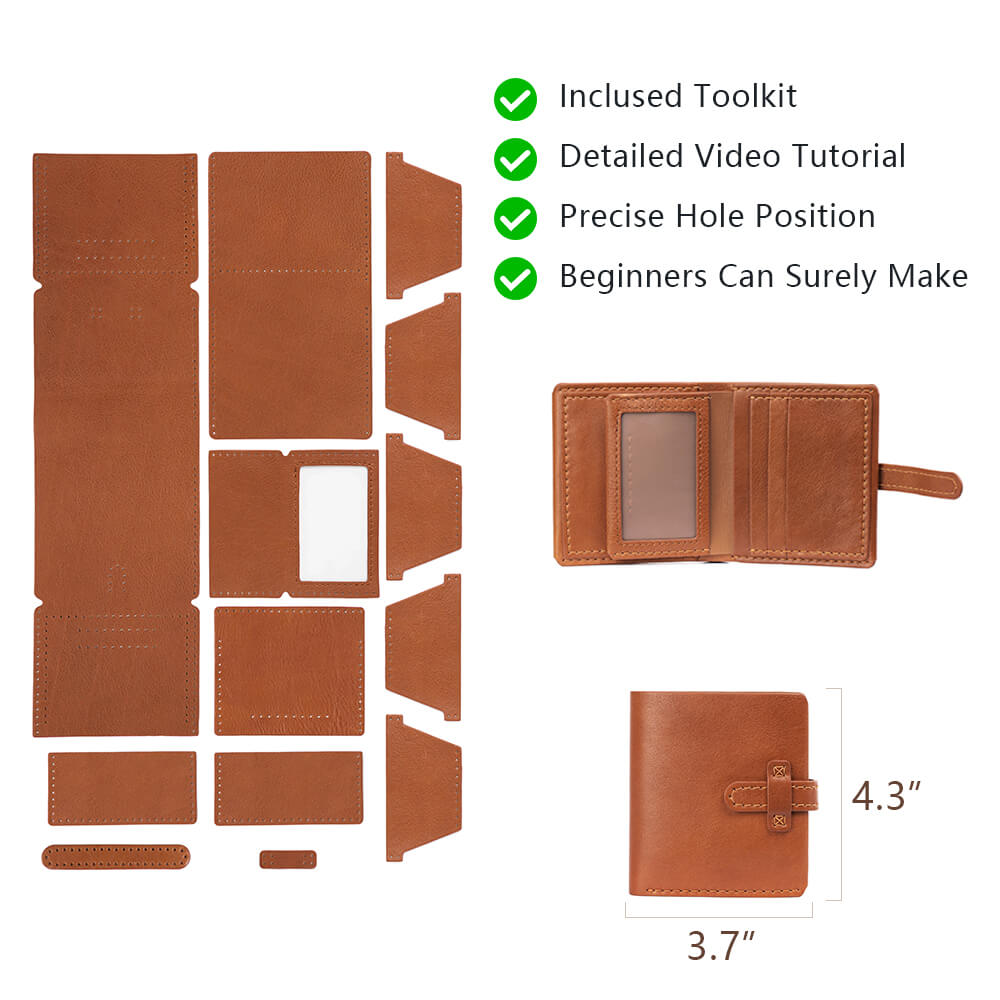 Top-Grain Leather DIY Wallet Kit for Men-Solace Leather DC005